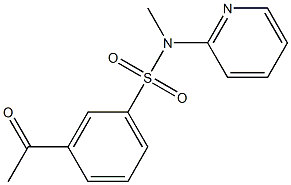 3-acetyl-N-methyl-N-(pyridin-2-yl)benzene-1-sulfonamide,,结构式