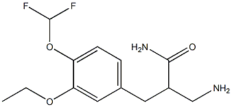 3-amino-2-{[4-(difluoromethoxy)-3-ethoxyphenyl]methyl}propanamide 结构式