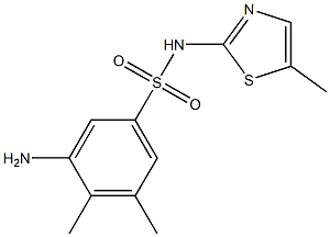 3-amino-4,5-dimethyl-N-(5-methyl-1,3-thiazol-2-yl)benzene-1-sulfonamide 结构式