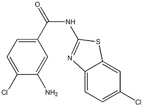 3-amino-4-chloro-N-(6-chloro-1,3-benzothiazol-2-yl)benzamide Structure