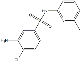 3-amino-4-chloro-N-(6-methylpyridin-2-yl)benzene-1-sulfonamide,,结构式