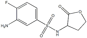 3-amino-4-fluoro-N-(2-oxooxolan-3-yl)benzene-1-sulfonamide 结构式