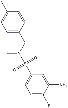 3-amino-4-fluoro-N-methyl-N-[(4-methylphenyl)methyl]benzene-1-sulfonamide 结构式