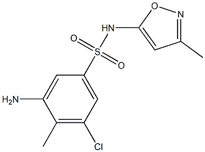  3-amino-5-chloro-4-methyl-N-(3-methyl-1,2-oxazol-5-yl)benzene-1-sulfonamide