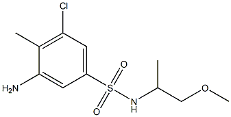 3-amino-5-chloro-N-(1-methoxypropan-2-yl)-4-methylbenzene-1-sulfonamide 结构式