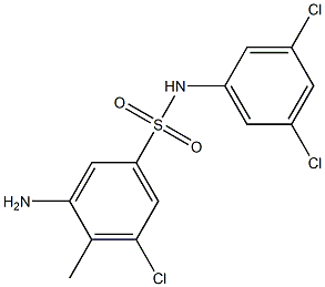 3-amino-5-chloro-N-(3,5-dichlorophenyl)-4-methylbenzene-1-sulfonamide Structure