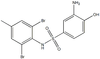 3-amino-N-(2,6-dibromo-4-methylphenyl)-4-hydroxybenzene-1-sulfonamide 结构式