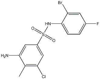 3-amino-N-(2-bromo-4-fluorophenyl)-5-chloro-4-methylbenzene-1-sulfonamide