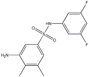 3-amino-N-(3,5-difluorophenyl)-4,5-dimethylbenzene-1-sulfonamide Struktur