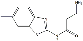 3-amino-N-(6-methyl-1,3-benzothiazol-2-yl)propanamide 结构式