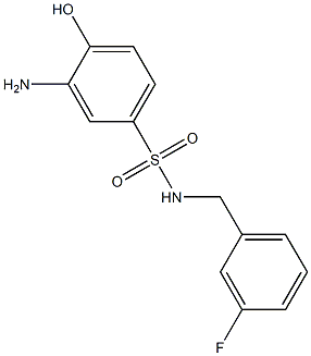 3-amino-N-[(3-fluorophenyl)methyl]-4-hydroxybenzene-1-sulfonamide 结构式