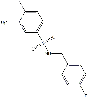 3-amino-N-[(4-fluorophenyl)methyl]-4-methylbenzene-1-sulfonamide 结构式