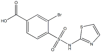 3-bromo-4-(1,3-thiazol-2-ylsulfamoyl)benzoic acid Structure