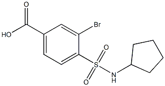 3-bromo-4-(cyclopentylsulfamoyl)benzoic acid Struktur