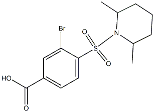 3-bromo-4-[(2,6-dimethylpiperidine-1-)sulfonyl]benzoic acid Structure