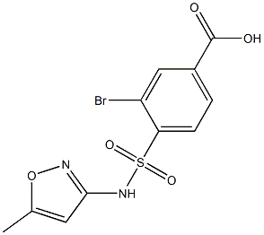 3-bromo-4-[(5-methyl-1,2-oxazol-3-yl)sulfamoyl]benzoic acid,,结构式