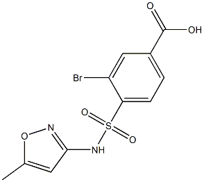 3-bromo-4-[(5-methyl-1,2-oxazol-3-yl)sulfamoyl]benzoic acid Structure