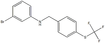 3-bromo-N-({4-[(trifluoromethyl)sulfanyl]phenyl}methyl)aniline 结构式