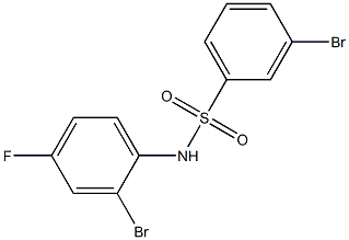 3-bromo-N-(2-bromo-4-fluorophenyl)benzene-1-sulfonamide 化学構造式