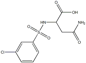 3-carbamoyl-2-[(3-chlorobenzene)sulfonamido]propanoic acid,,结构式