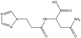 3-carbamoyl-2-[3-(1H-1,2,4-triazol-1-yl)propanamido]propanoic acid 化学構造式