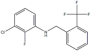 3-chloro-2-fluoro-N-{[2-(trifluoromethyl)phenyl]methyl}aniline,,结构式