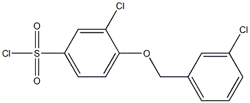 3-chloro-4-[(3-chlorophenyl)methoxy]benzene-1-sulfonyl chloride Struktur