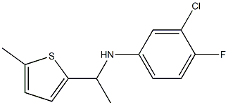 3-chloro-4-fluoro-N-[1-(5-methylthiophen-2-yl)ethyl]aniline,,结构式