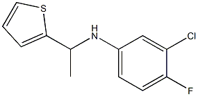 3-chloro-4-fluoro-N-[1-(thiophen-2-yl)ethyl]aniline 化学構造式