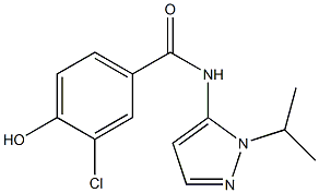 3-chloro-4-hydroxy-N-[1-(propan-2-yl)-1H-pyrazol-5-yl]benzamide Struktur