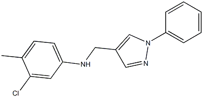 3-chloro-4-methyl-N-[(1-phenyl-1H-pyrazol-4-yl)methyl]aniline,,结构式