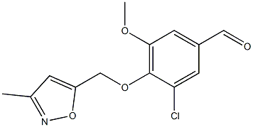 3-chloro-5-methoxy-4-[(3-methyl-1,2-oxazol-5-yl)methoxy]benzaldehyde Struktur