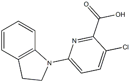3-chloro-6-(2,3-dihydro-1H-indol-1-yl)pyridine-2-carboxylic acid Struktur