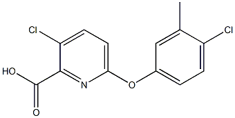 3-chloro-6-(4-chloro-3-methylphenoxy)pyridine-2-carboxylic acid 结构式