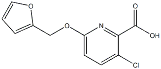 3-chloro-6-(furan-2-ylmethoxy)pyridine-2-carboxylic acid,,结构式