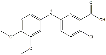 3-chloro-6-[(3,4-dimethoxyphenyl)amino]pyridine-2-carboxylic acid Struktur