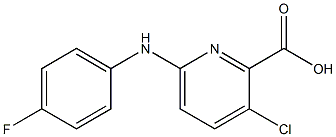 3-chloro-6-[(4-fluorophenyl)amino]pyridine-2-carboxylic acid Struktur