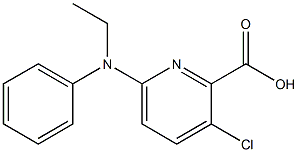 3-chloro-6-[ethyl(phenyl)amino]pyridine-2-carboxylic acid 化学構造式