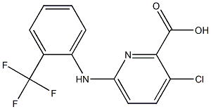 3-chloro-6-{[2-(trifluoromethyl)phenyl]amino}pyridine-2-carboxylic acid,,结构式