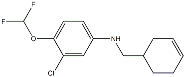 3-chloro-N-(cyclohex-3-en-1-ylmethyl)-4-(difluoromethoxy)aniline,,结构式