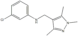 3-chloro-N-[(1,3,5-trimethyl-1H-pyrazol-4-yl)methyl]aniline,,结构式