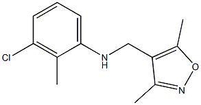 3-chloro-N-[(3,5-dimethyl-1,2-oxazol-4-yl)methyl]-2-methylaniline 化学構造式