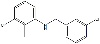 3-chloro-N-[(3-chlorophenyl)methyl]-2-methylaniline,,结构式