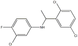 3-chloro-N-[1-(2,5-dichlorophenyl)ethyl]-4-fluoroaniline Struktur