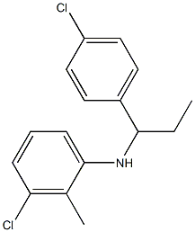 3-chloro-N-[1-(4-chlorophenyl)propyl]-2-methylaniline Struktur
