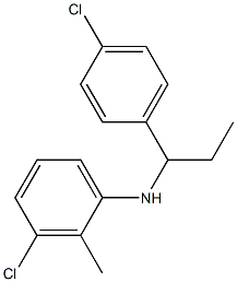 3-chloro-N-[1-(4-chlorophenyl)propyl]-2-methylaniline Structure