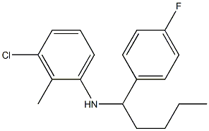 3-chloro-N-[1-(4-fluorophenyl)pentyl]-2-methylaniline Struktur