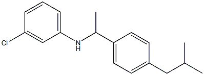 3-chloro-N-{1-[4-(2-methylpropyl)phenyl]ethyl}aniline,,结构式