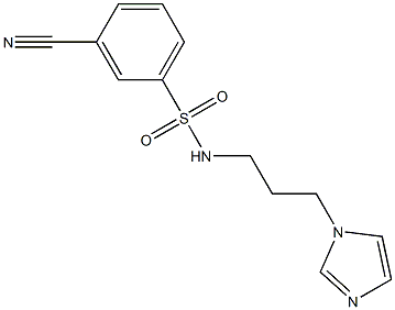 3-cyano-N-[3-(1H-imidazol-1-yl)propyl]benzene-1-sulfonamide Structure