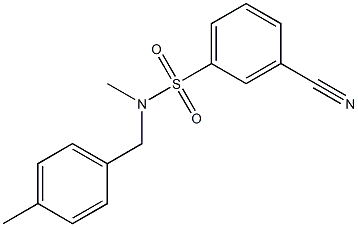 3-cyano-N-methyl-N-[(4-methylphenyl)methyl]benzene-1-sulfonamide Struktur